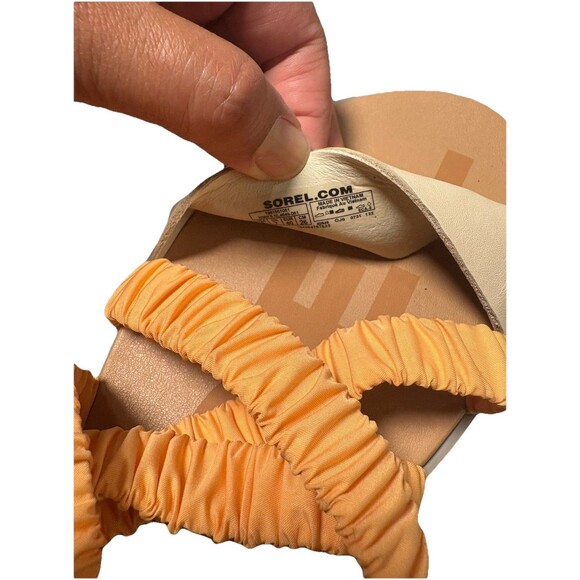 Sorel Ella II Ankle-Strap Leather Sandal Women’s Size 9 Orange Gray - Picture 11 of 14